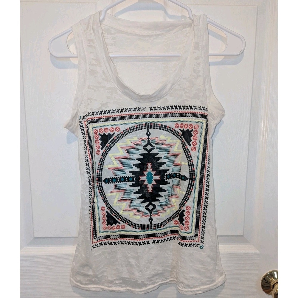 Boho Aztec Burnout Tank Top Indie Festival Western Coquette Y2K‎